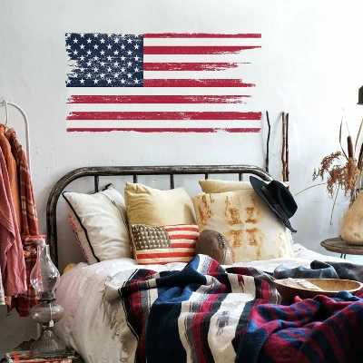 33" X 16.75" Distressed American Flag Giant Peel And Stick Wall Decal - RoomMates -Roommates Shop GUEST 452567ee 7594 4b43 99ab 96b5c4629786