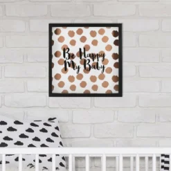 RoomMates Framed Wall Poster Prints Happy Baby - Rose Gold
