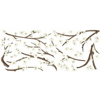 Blossom Branch Peel And Stick Giant Wall Decal With Flower Embellishments White - RoomMates -Roommates Shop GUEST d2cc91cc bb4e 4449 8aa9 c86e981c40d8